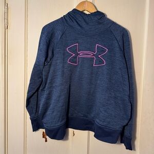 Under Armour Navy Hoodie with Pink Emblem